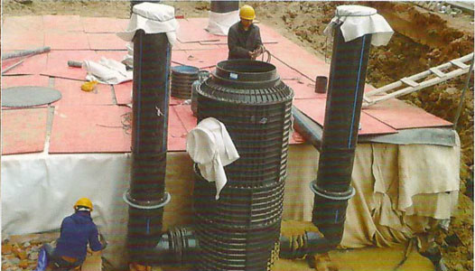 调节PP模块雨水蓄水池选址和大型蓄水池构造